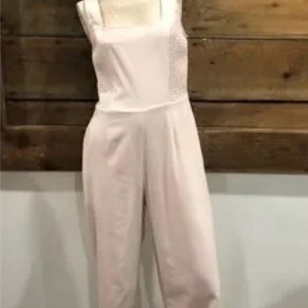 Speechless Cream Halter Jumpsuit with Wide-Leg Design